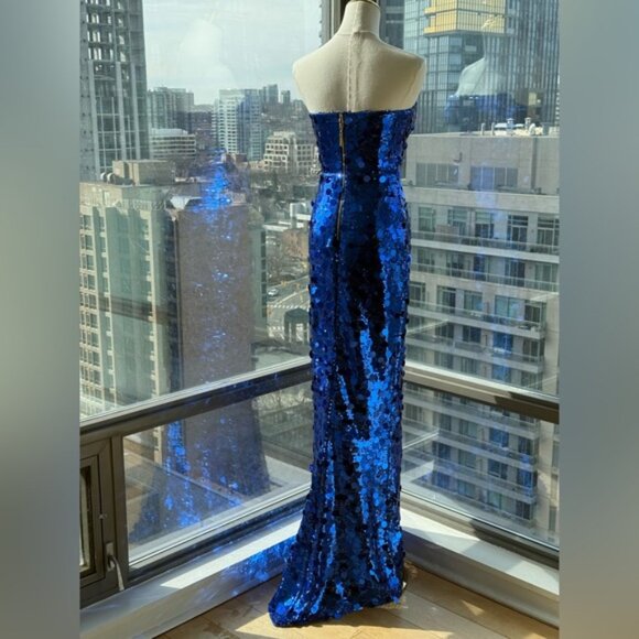 🆕 BRONX & BANCO 🧿 NWOT Farah Strapless Sequins Gown, Royal Blue, Sz XS US 2 - Picture 10 of 16